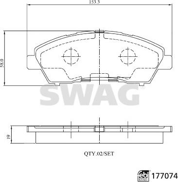 Swag 33 10 7496 - Kit pastiglie freno, Freno a disco autozon.pro