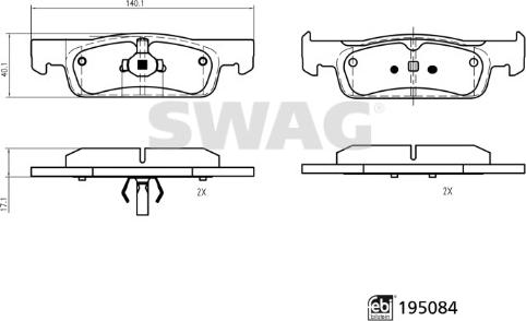 Swag 33 11 1859 - Kit pastiglie freno, Freno a disco autozon.pro