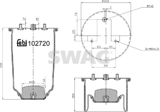 Swag 37 10 2720 - Soffietto, Sospensione pneumatica autozon.pro