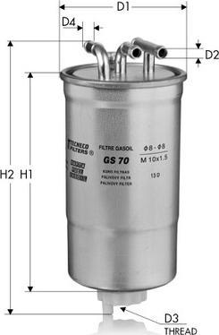 Tecneco Filters GS70 - Filtro carburante autozon.pro