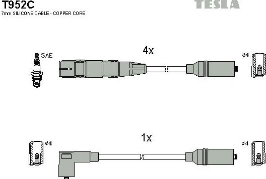 TESLA T952C - Kit cavi accensione autozon.pro