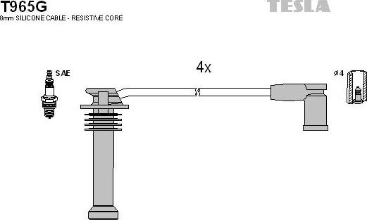 TESLA T965G - Kit cavi accensione autozon.pro