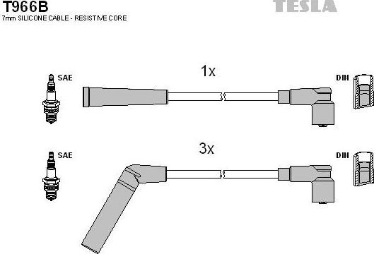 TESLA T966B - Kit cavi accensione autozon.pro