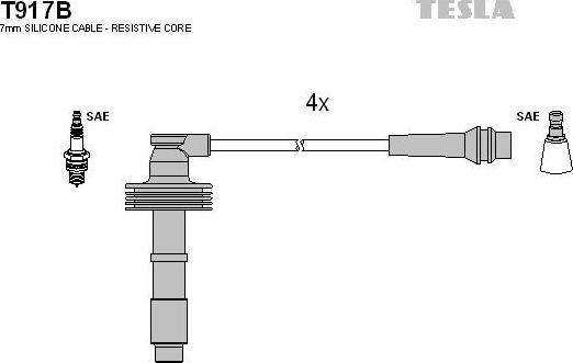 TESLA T917B - Kit cavi accensione autozon.pro