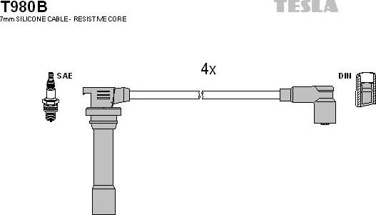 TESLA T980B - Kit cavi accensione autozon.pro