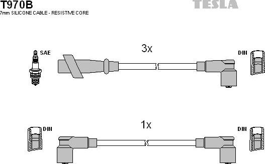 TESLA T970B - Kit cavi accensione autozon.pro