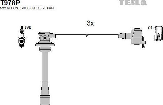 TESLA T978P - Kit cavi accensione autozon.pro