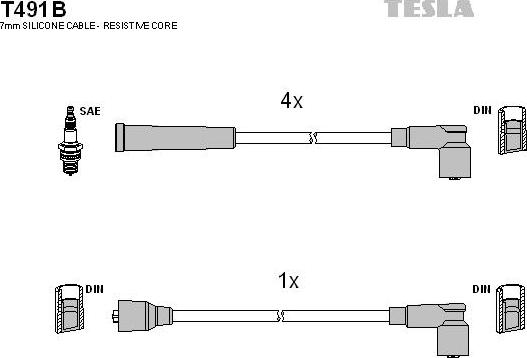 TESLA T491B - Kit cavi accensione autozon.pro