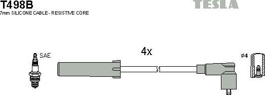 TESLA T498B - Kit cavi accensione autozon.pro