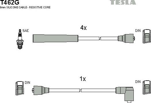 TESLA T462G - Kit cavi accensione autozon.pro