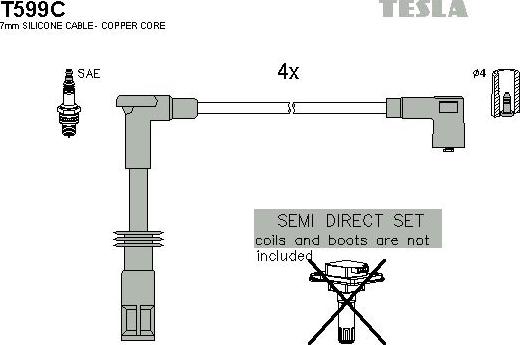 TESLA T599C - Kit cavi accensione autozon.pro
