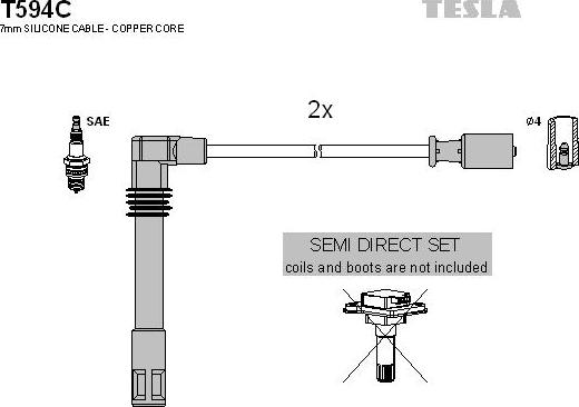 TESLA T594C - Kit cavi accensione autozon.pro