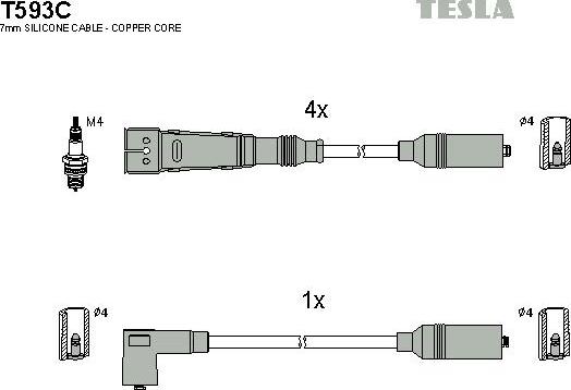 TESLA T593C - Kit cavi accensione autozon.pro