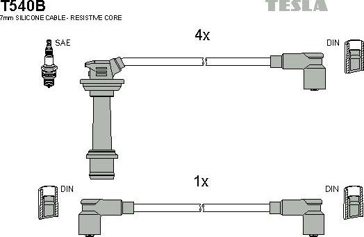 TESLA T540B - Kit cavi accensione autozon.pro