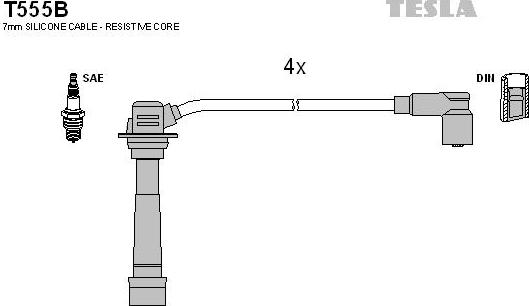 TESLA T555B - Kit cavi accensione autozon.pro