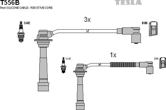 TESLA T556B - Kit cavi accensione autozon.pro