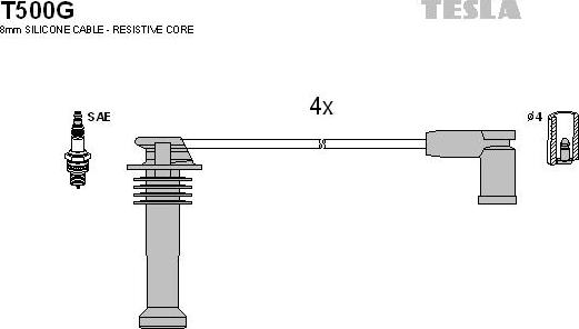 TESLA T500G - Kit cavi accensione autozon.pro