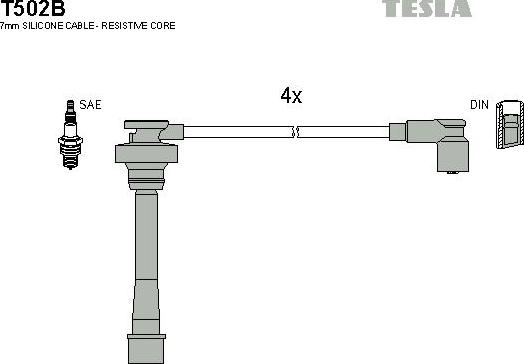 TESLA T502B - Kit cavi accensione autozon.pro