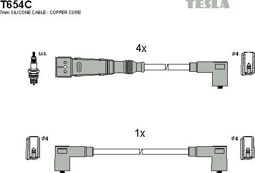 TESLA T654C - Kit cavi accensione autozon.pro