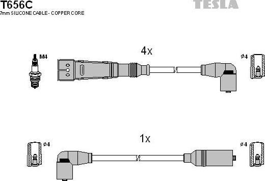 TESLA T656C - Kit cavi accensione autozon.pro