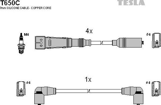 TESLA T650C - Kit cavi accensione autozon.pro