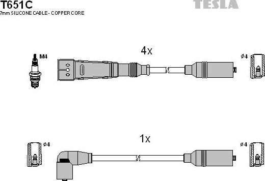 TESLA T651C - Kit cavi accensione autozon.pro