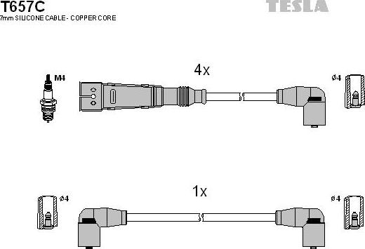 TESLA T657C - Kit cavi accensione autozon.pro