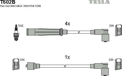 TESLA T602B - Kit cavi accensione autozon.pro