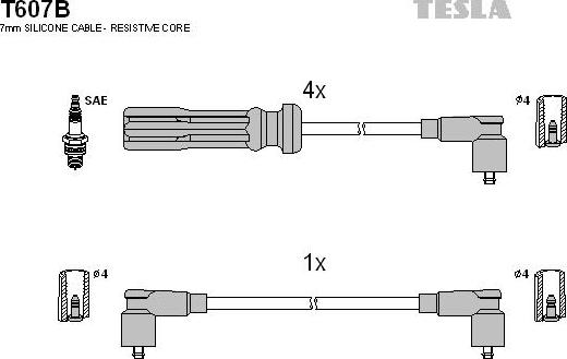 TESLA T607B - Kit cavi accensione autozon.pro