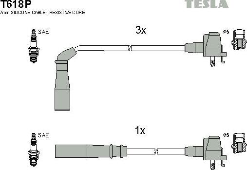 TESLA T618P - Kit cavi accensione autozon.pro