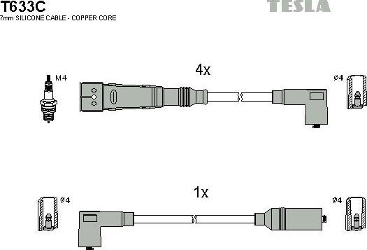 TESLA T633C - Kit cavi accensione autozon.pro