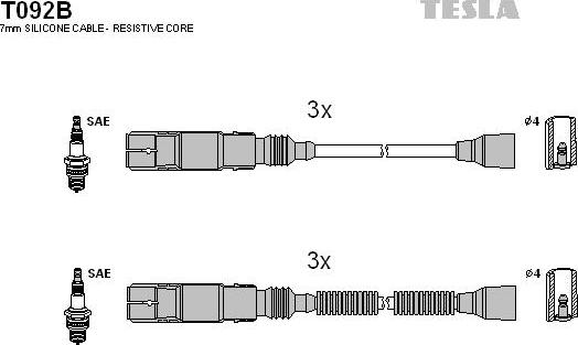 TESLA T092B - Kit cavi accensione autozon.pro