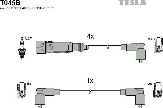 TESLA T045B - Kit cavi accensione autozon.pro