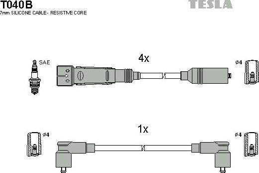 TESLA T040B - Kit cavi accensione autozon.pro