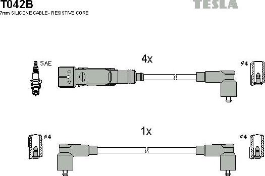 TESLA T042B - Kit cavi accensione autozon.pro