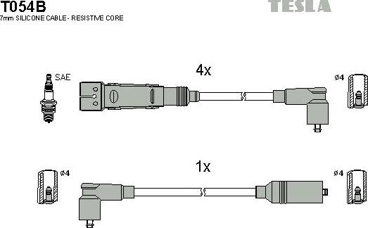 TESLA T054B - Kit cavi accensione autozon.pro