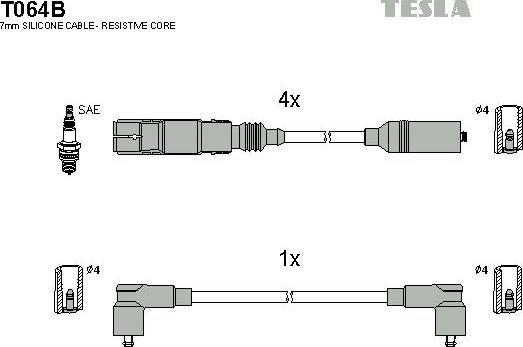 TESLA T064B - Kit cavi accensione autozon.pro