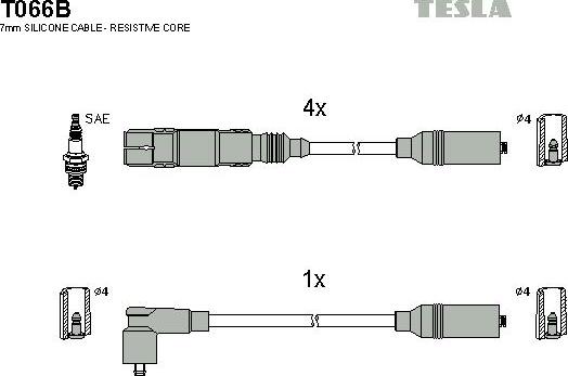 TESLA T066B - Kit cavi accensione autozon.pro