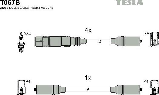 TESLA T067B - Kit cavi accensione autozon.pro