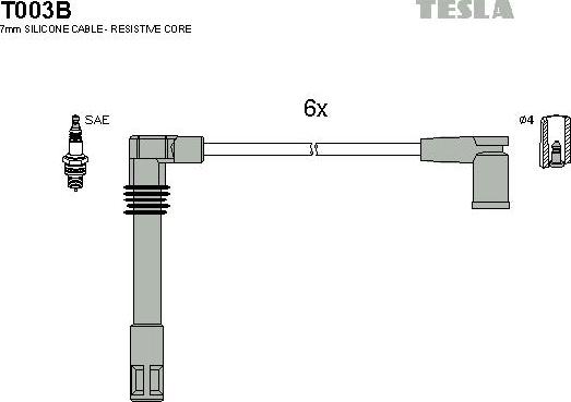 TESLA T003B - Kit cavi accensione autozon.pro