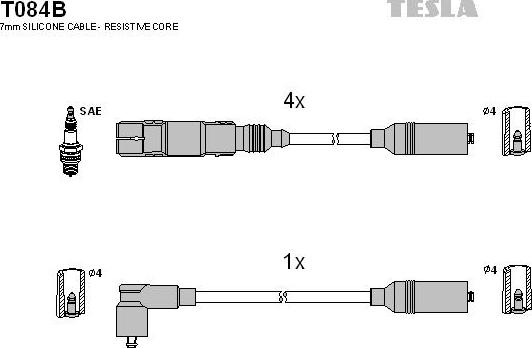 TESLA T084B - Kit cavi accensione autozon.pro