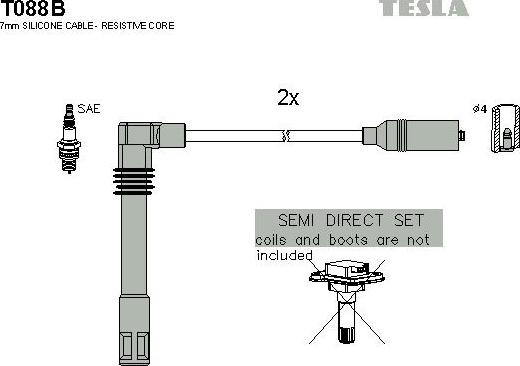 TESLA T088B - Kit cavi accensione autozon.pro