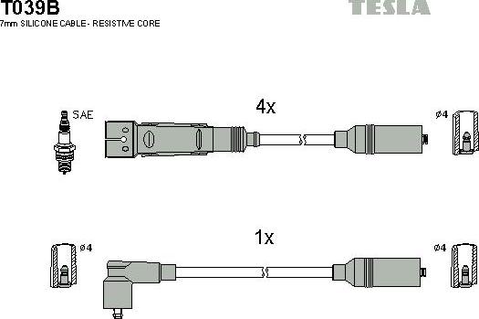 TESLA T039B - Kit cavi accensione autozon.pro