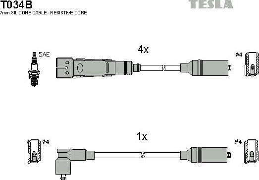 TESLA T034B - Kit cavi accensione autozon.pro