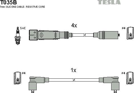 TESLA T035B - Kit cavi accensione autozon.pro