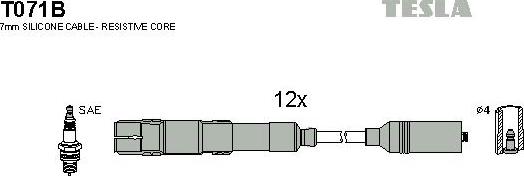 TESLA T071B - Kit cavi accensione autozon.pro