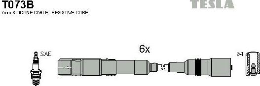 TESLA T073B - Kit cavi accensione autozon.pro