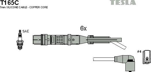 TESLA T165C - Kit cavi accensione autozon.pro