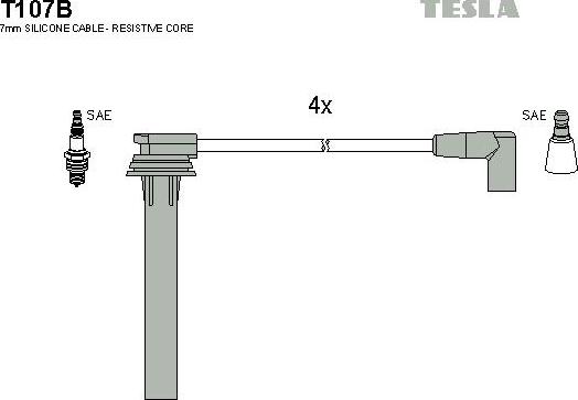 TESLA T107B - Kit cavi accensione autozon.pro