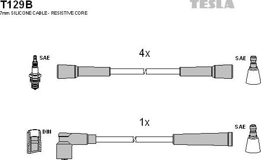 TESLA T129B - Kit cavi accensione autozon.pro